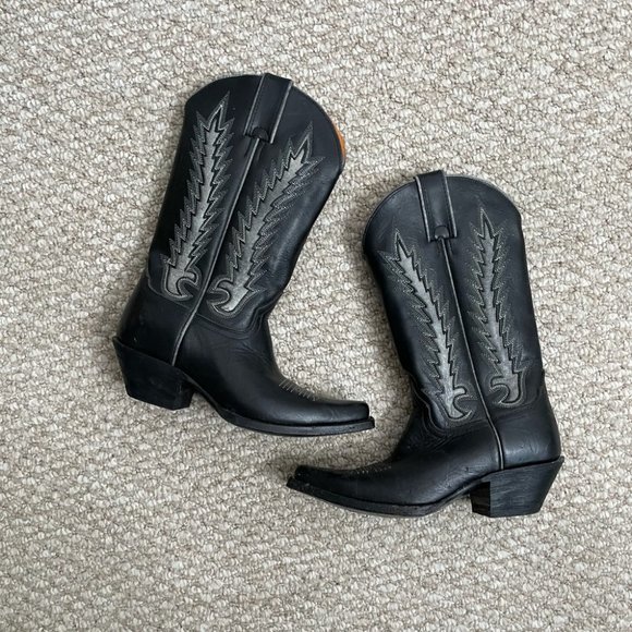 Frye Shoes - Frye black cowboy western boots size 6